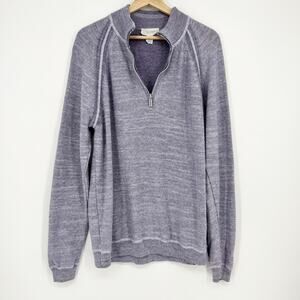 Tommy Bahama Mens Reversible Sweater 1/4 Zip Linen Blend Large Lavender Purple